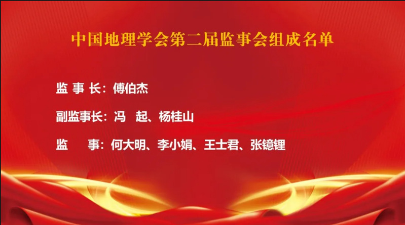 我校教授当选中国地理学会副监事长和理事